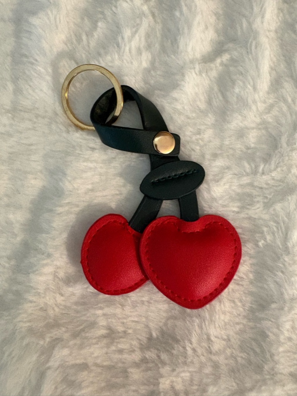 Red Heart Double Charm Keychain - Women's Accessory